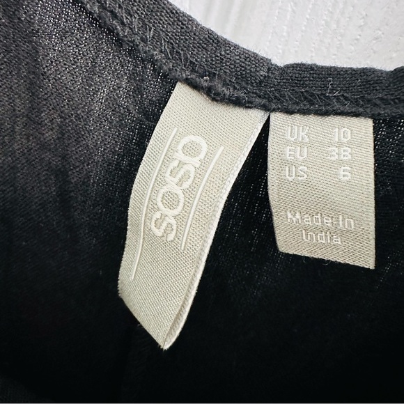 ASOS Jumpsuit Black Wide Leg Button Up Casual Sleeveless Minimalist 6 Small - Picture 5 of 6